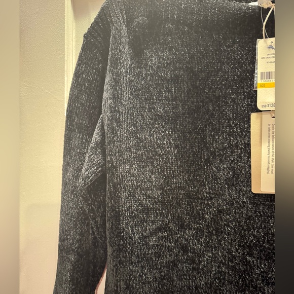 NWT Tommy Bahama LUNA CHENILLE BOATNECK Women's Sweater Black Medium - Picture 2 of 8